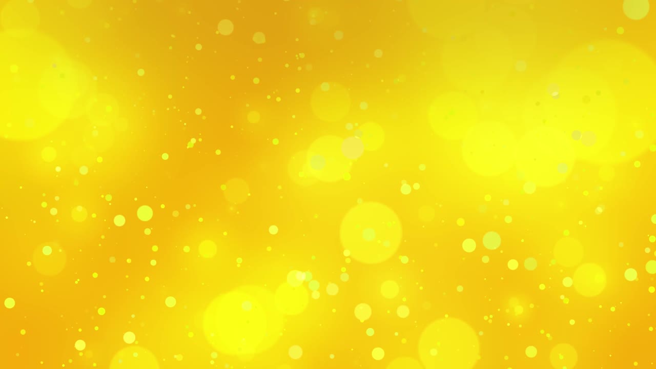 Background with glitter falling yellow particles and bokeh. Holiday design. Falling shiny particle with magic light. Beautiful light background. Seamless loop stock video yellow, Confetti, Award, Defocused, Full Frame Save