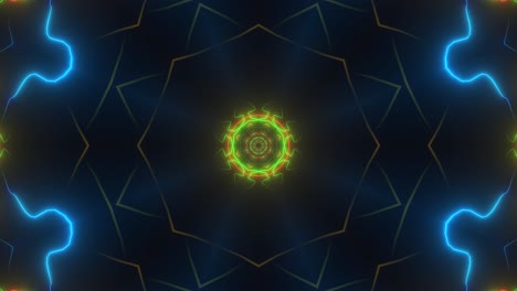 neon kaleidoscope pattern