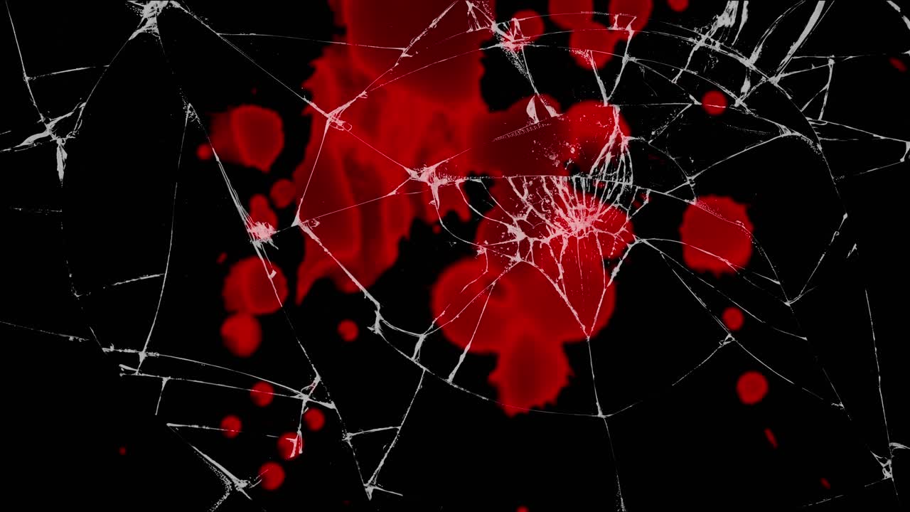 Det grusomme resultat af et voldsomt biluheld, hvor blod spredes ud over en smadret forrude. Et stærkt visuelt element til kampagner om trafiksikkerhed eller filmiske ulykkesscener.