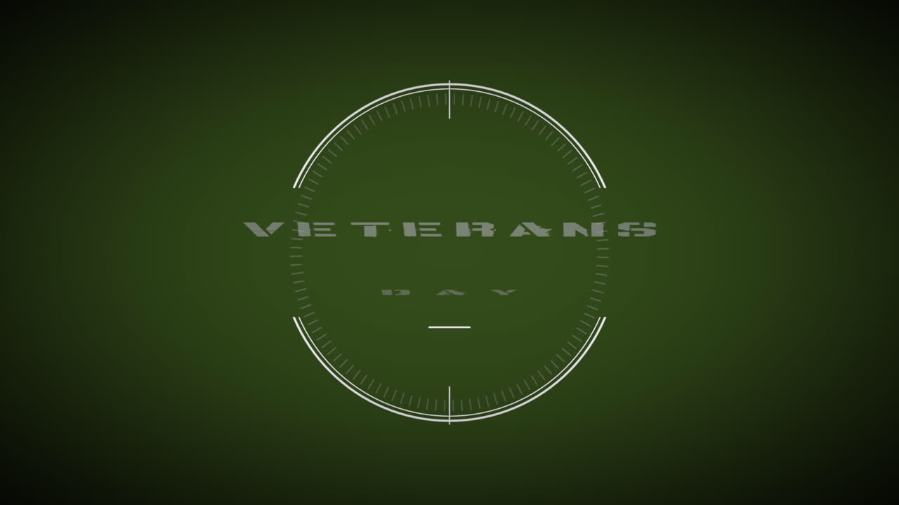 día de los veteranos con el objetivo de fondo verde
