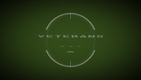 día de los veteranos con el objetivo de fondo verde