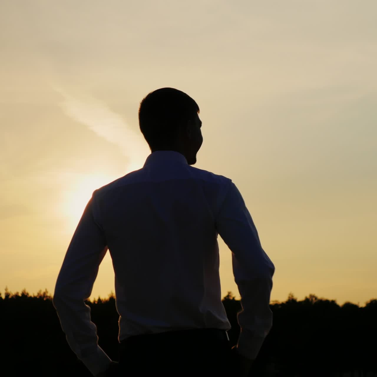 자신감 있는 사업가가 앞을 내다본다 4