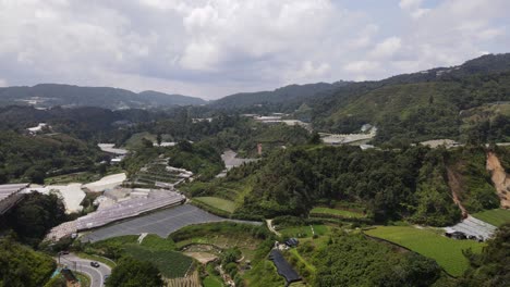 general landscape view of the brinchang district within the cameron highlands area of malaysia