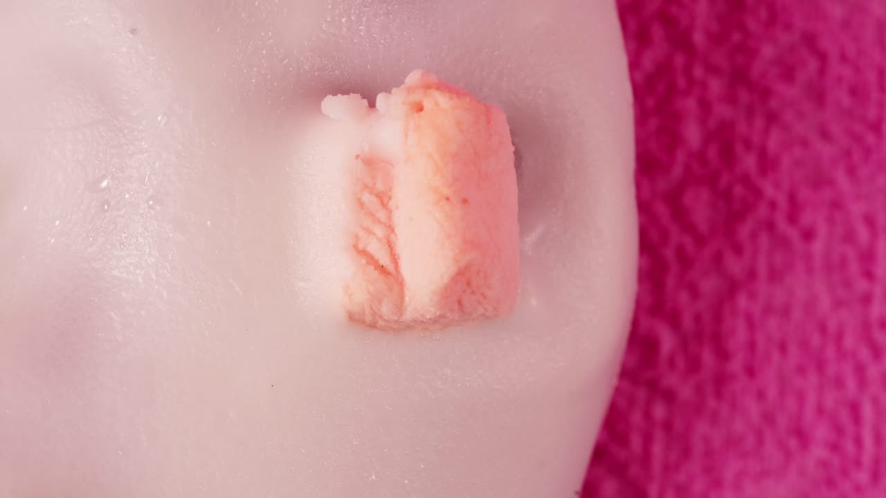 Pink Marshmallow on White Glazed Treat