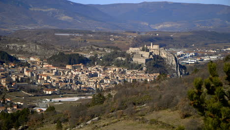 the city of sisteron in france and the historic citadel