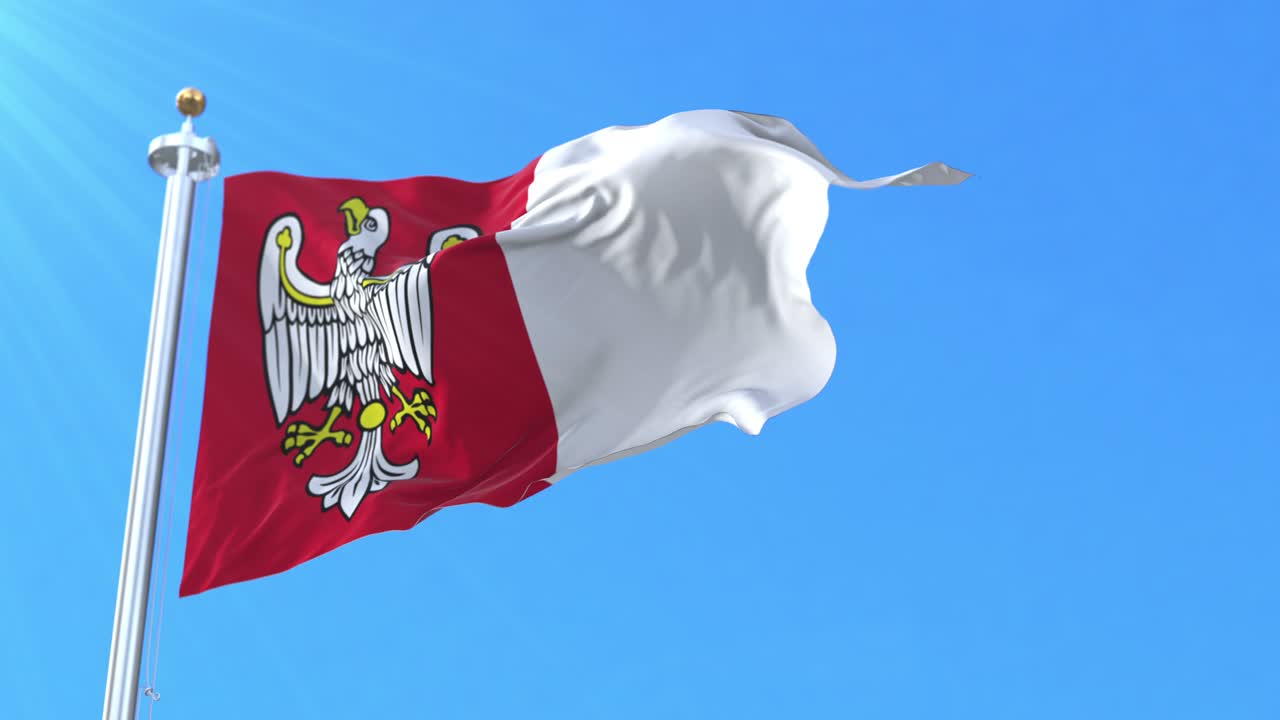 bandera del voivodato de la gran polonia, en polonia.