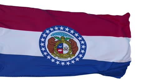 bandera de missouri aislado animación realista. bucle sin costuras, 4k