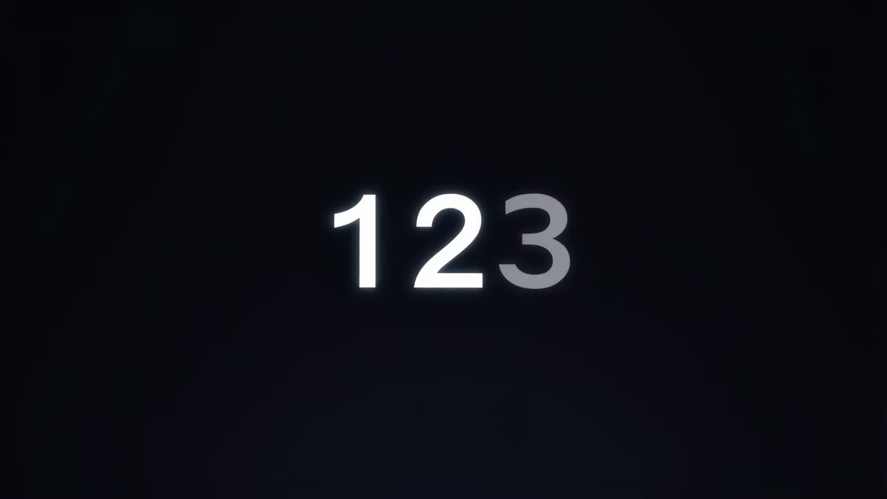 Numbers 123 on a dark background