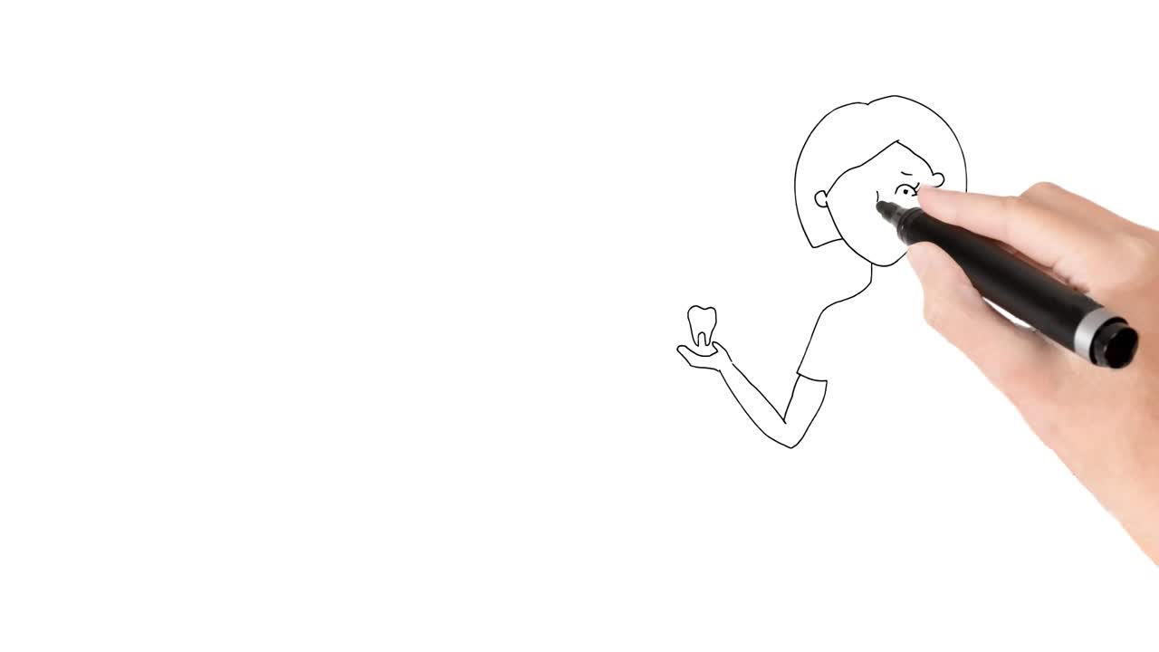 higienista dental computadora pizarra animación de puesto de trabajo