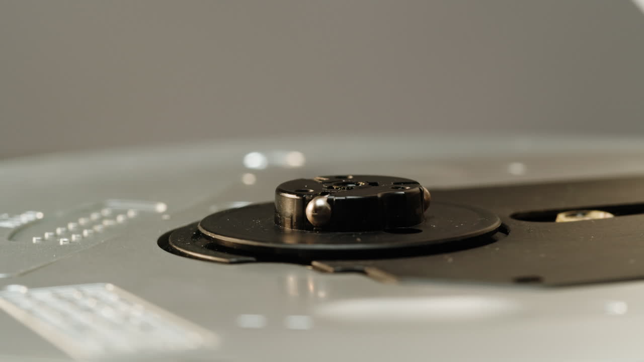 Vintage cd music player close-up. Using portable music player for listening with compact disc