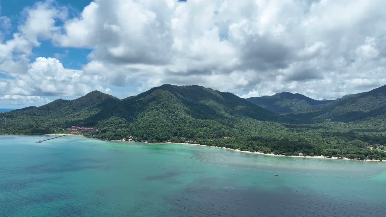 Picturesque And Serene Klong Kloi Beach On The Southern Tip Of Ko Chang, Thailand. Aerial Wide Shot