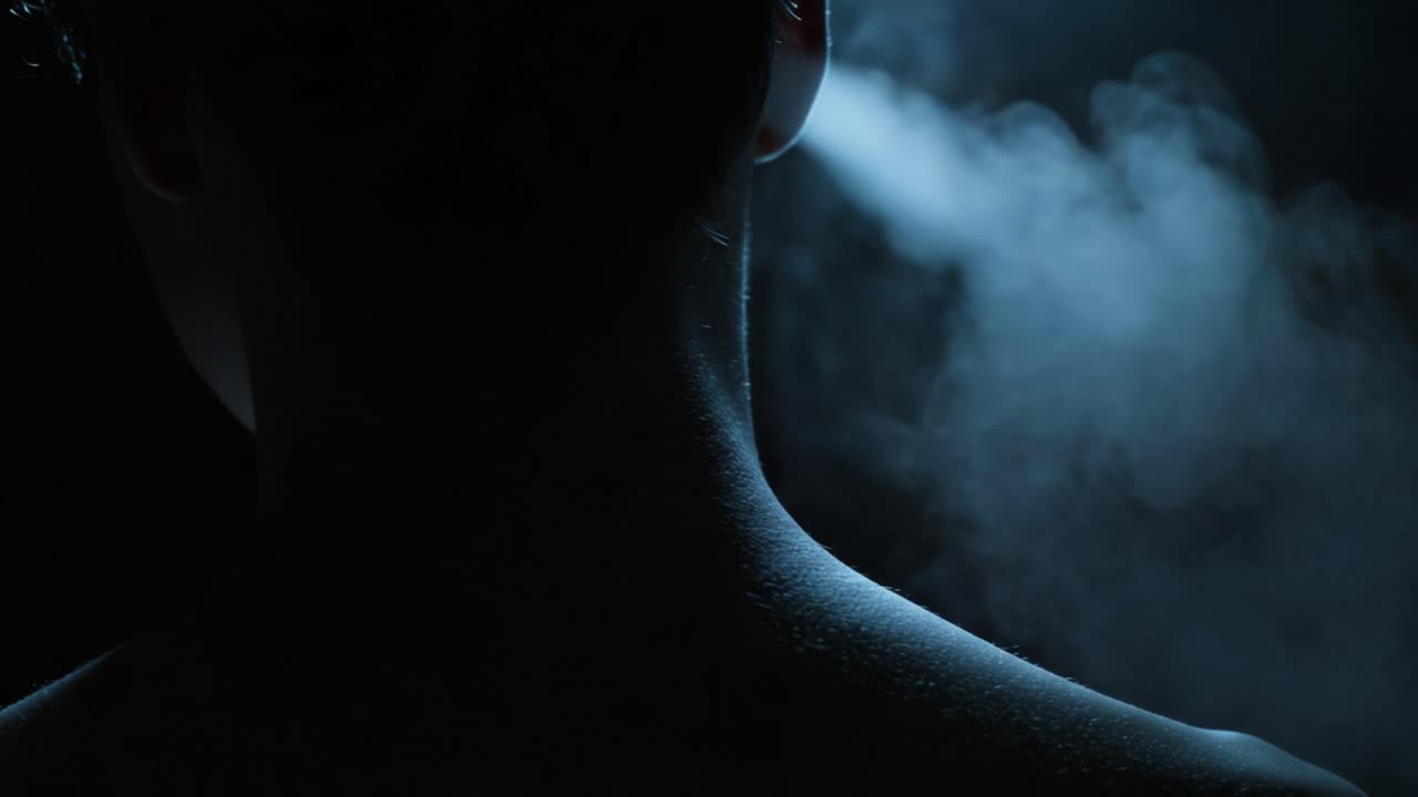 A Captivating Exploration of Shadows and Mist: The Ethereal Beauty of a Figure Enveloped in Smoky Hues