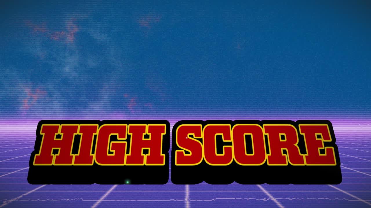 파란색과 보라색 공간에서 선으로 높은 점수의 애니메이션