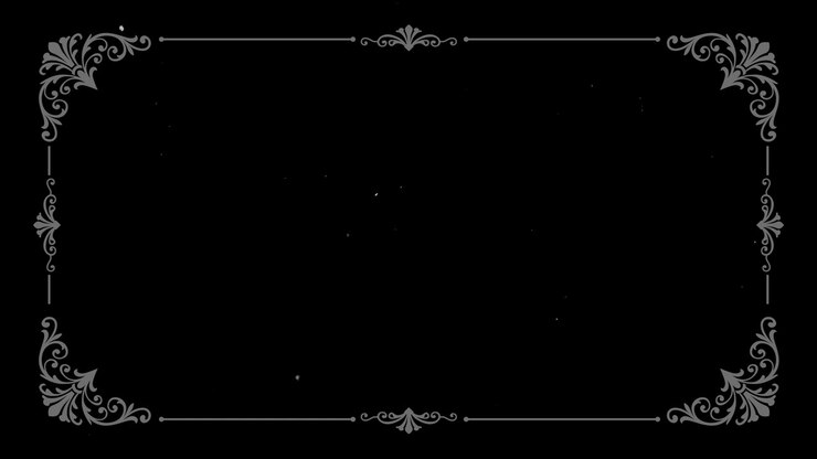 Vintage Ornate Film Frame with Dust and Scratches on Black Background