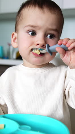 baby eating food