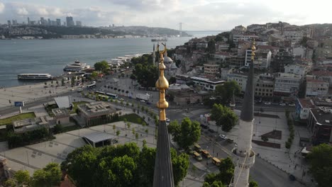 Drone-Aéreo-Del-Minarete-De-La-Mezquita-Islámica