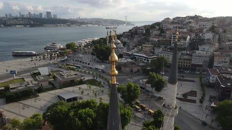 islamic mosque minaret aerial drone