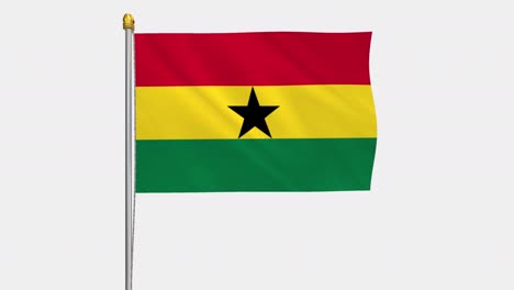 loop video of ghana flag  fluttering in the wind, slow motion video of 4k , with alpha channel