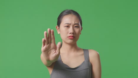 woman making a stop gesture