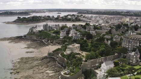 aerial view of a coastal town in france