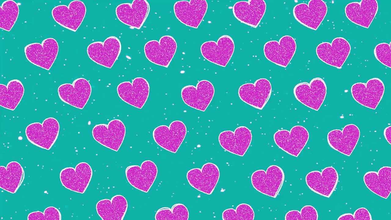 만화 스타일의 애니메이션 하트 패턴