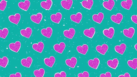 patrón de corazones animados con estilo de dibujos animados