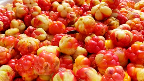 Gruppe-Frischer-Moltebeeren,-Eine-Hand-Pflückt-Sie-In-Echtzeit