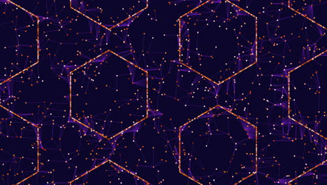 cuadrícula hexagonal de tonos púrpura y azul patrón superpuesto