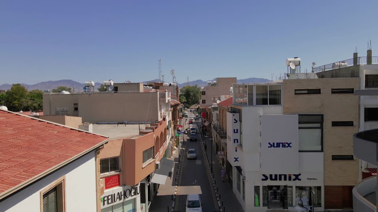 aerial 4k 니코시아 북 키프로스의 오래된 도시