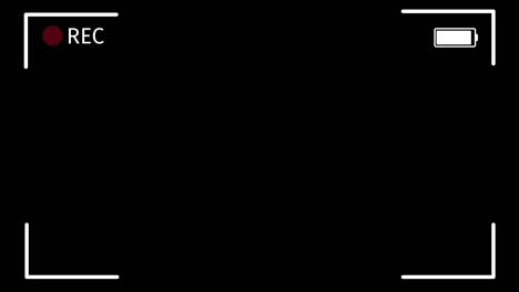 pantalla de grabación de la cámara, visor sobre fondo negro