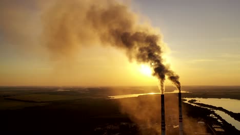 smoke from industrial pipes. the top of the factory pipe soars