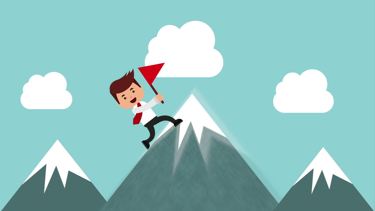 사람과 함께 산과 구름