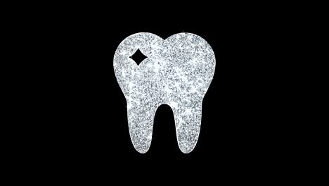 tooth glith icon shining glitter loop blinking particles .