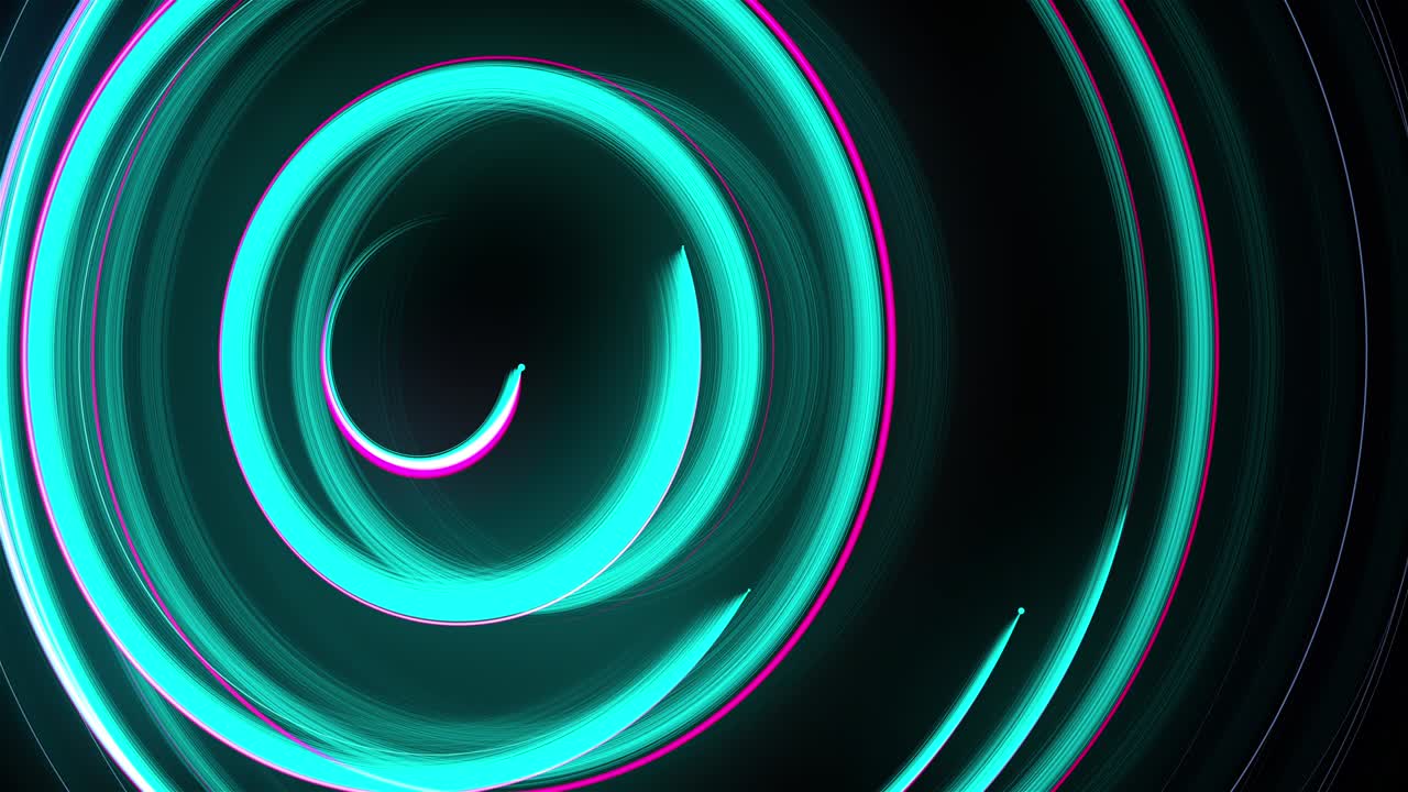 Abstract spiral rotating glow lines, computer generated background, 3D rendering background