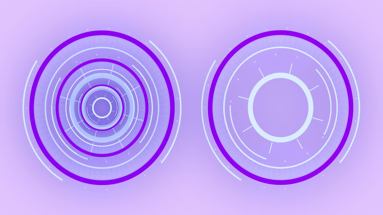 보라색 배경에 스캔하는 두 개의 스 ⁇ 의 애니메이션