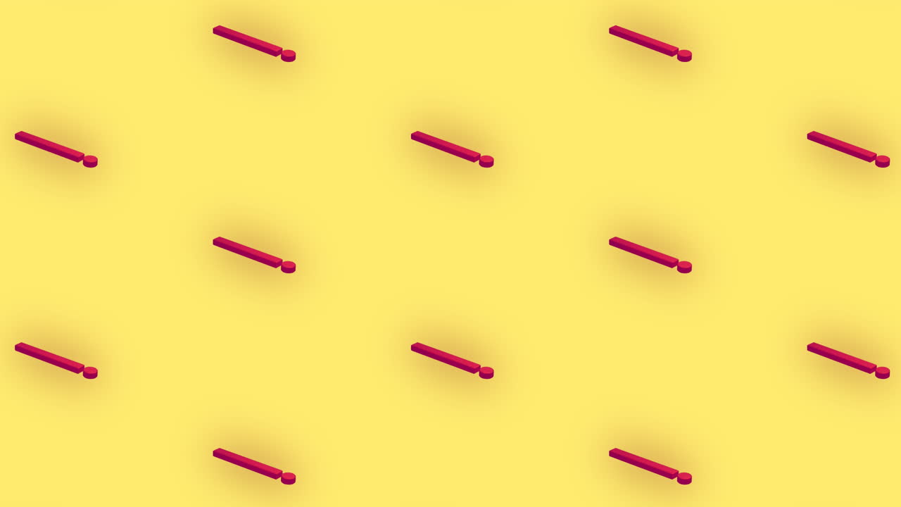 노란색 배경에 반복되는 빨간색 호평표 아이콘의 애니메이션