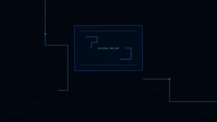 Digital Interface Displaying System Online Message with Abstract Geometric Lines