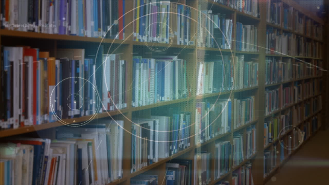 animación de la red de conexiones y fallas sobre la biblioteca escolar