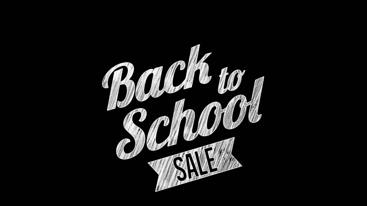 검은색 배경에 있는 학교 복귀 텍스트의 애니메이션