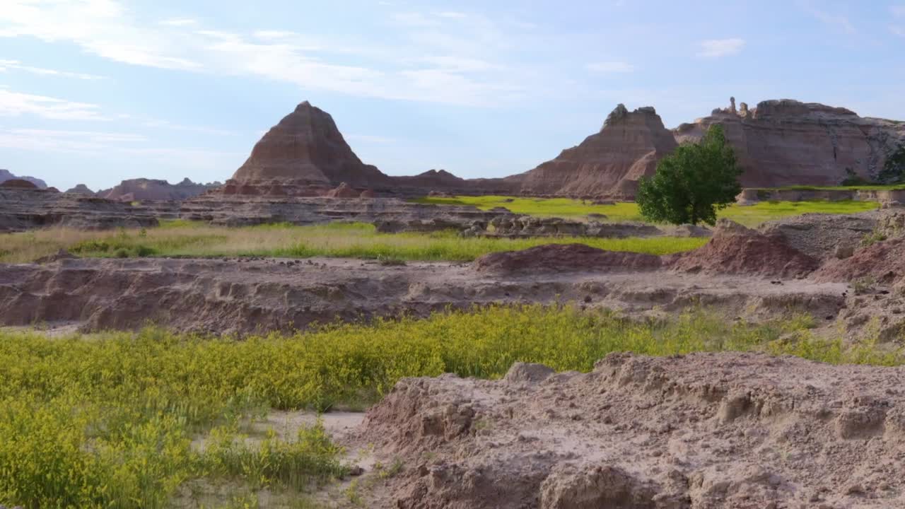 Open prairies en rotsformaties in Badlands National Park