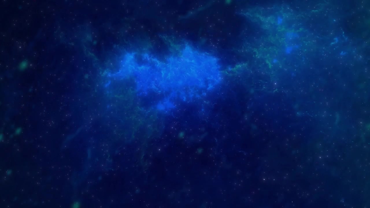 Kosmische Reise durch blauen Nebel