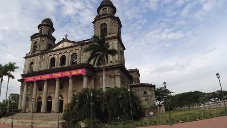 walking pov orbits managua old cathedral in nicaragua capital city