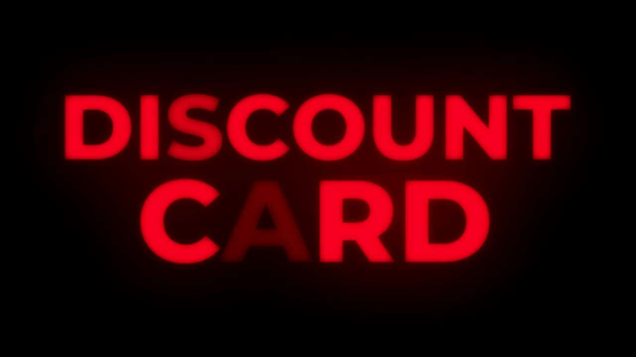 Loop promozionale con testo "Carta Sconto" a effetto sfarfallio