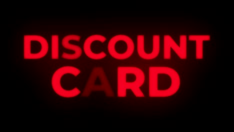 discount card text flickering display promotional loop.