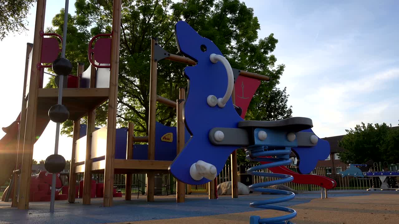 bright colorful children play ground