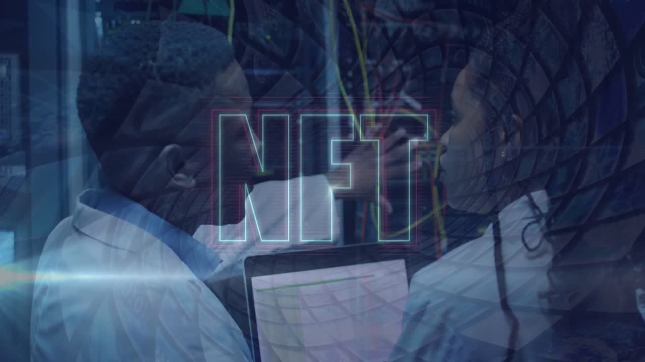 animación de nft y procesamiento de datos a través de diversos ingenieros de ti por servidores informáticos