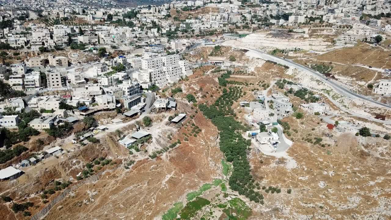 Riprese aeree sul quartiere palestinese di Gerusalemme Est, Jabel Mukaber
