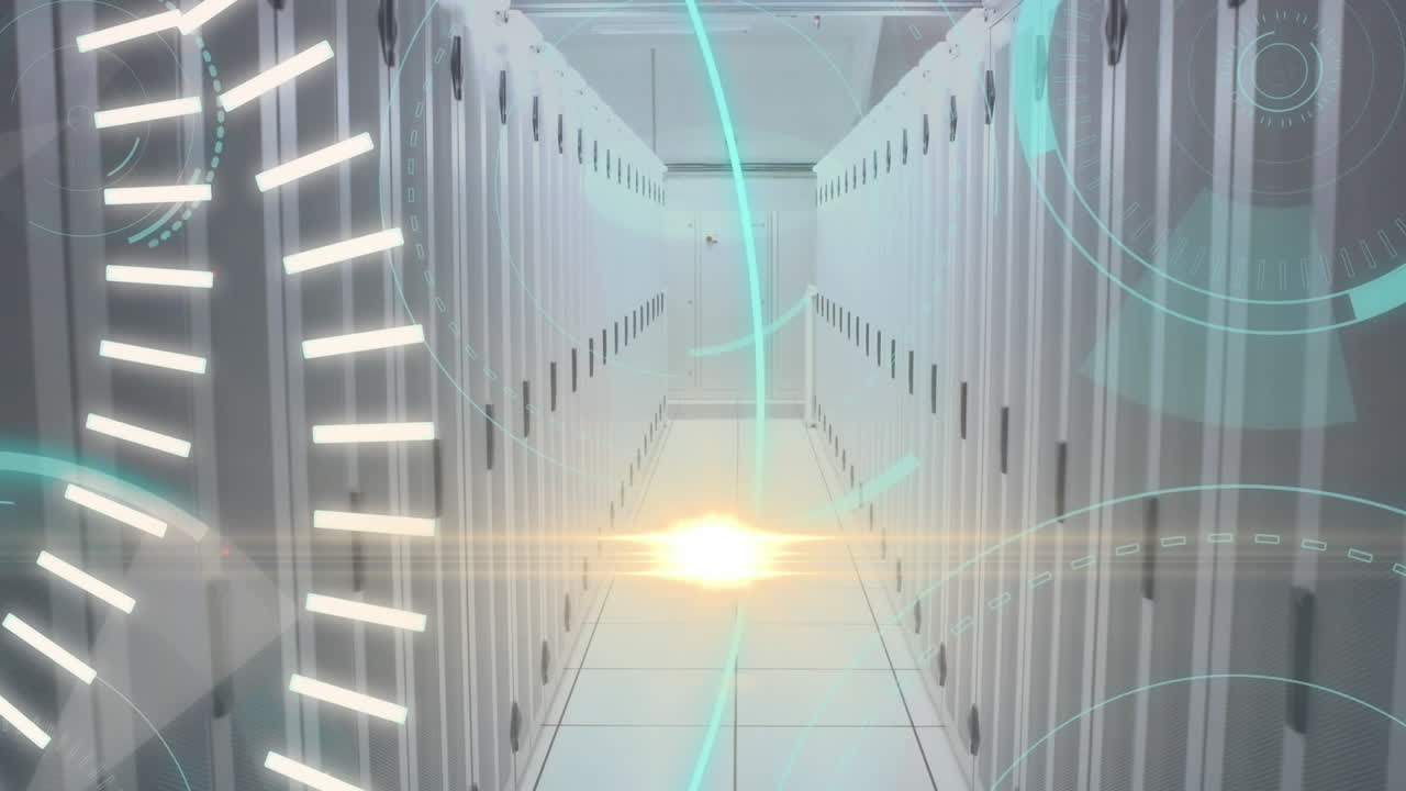 컴퓨터 서버에서 스캔되는 5g 텍스트와 스 ⁇ 의 애니메이션