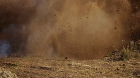 dynamite explosion at an industrial quarry