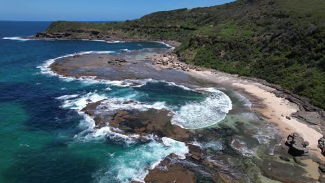 gravelly beach in frazer park, nsw, australia - drone shot